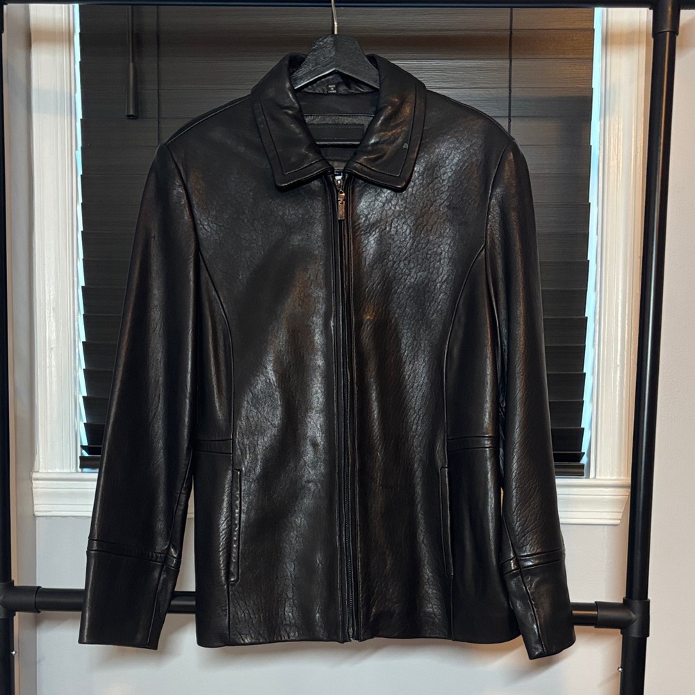 Avanti Black Leather Jacket - Picture 2 of 5